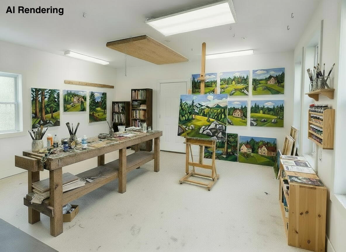 147 Mitchell Brook Road Temple, ME 04984 - Photo 42 of 67 Workshop imagined as art studio