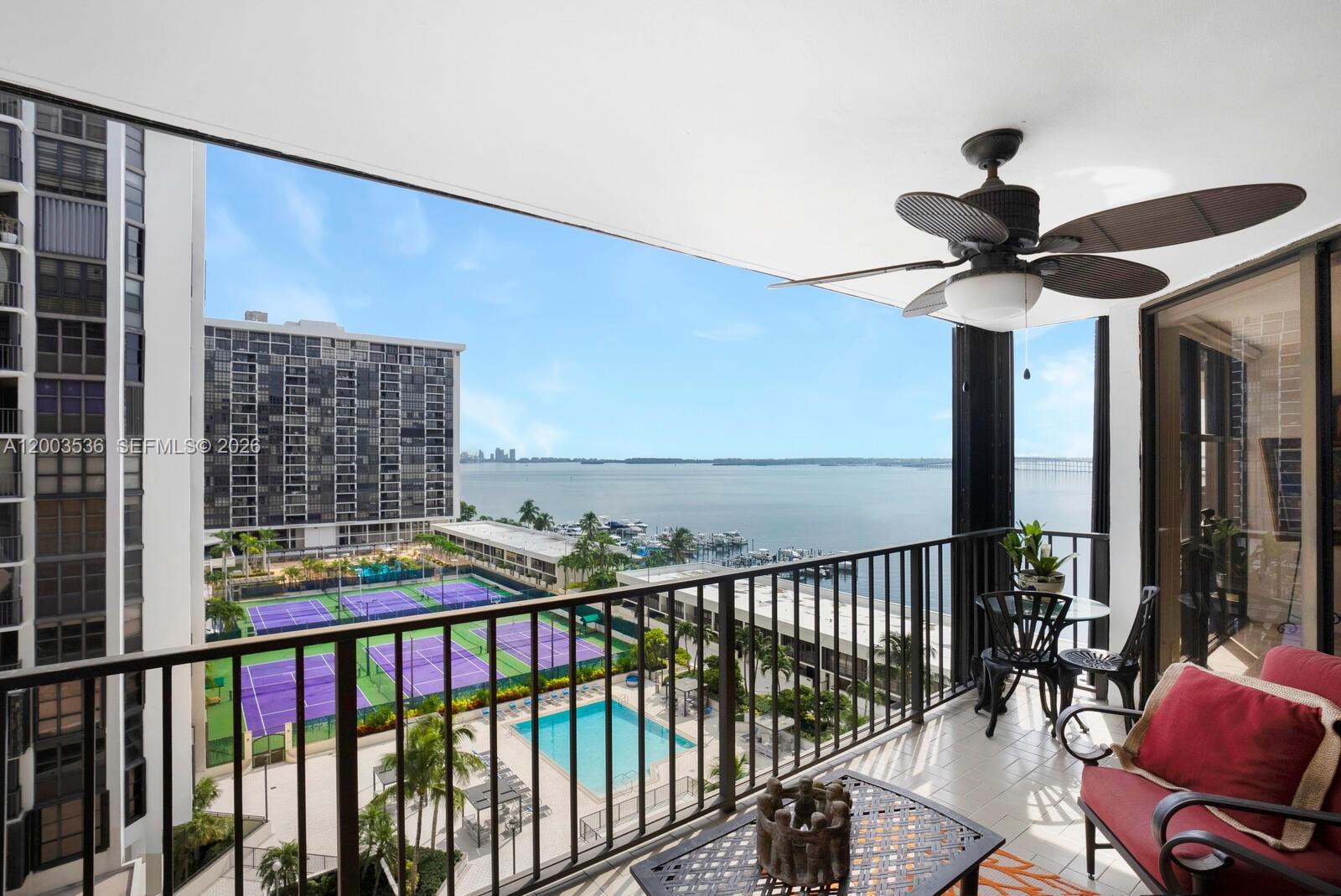 1925 Brickell Avenue, Unit 1003 Miami, FL 33129 - Photo 15 of 16 a balcony view with a seating space