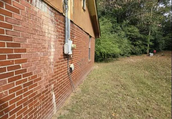 a view of a brick wall