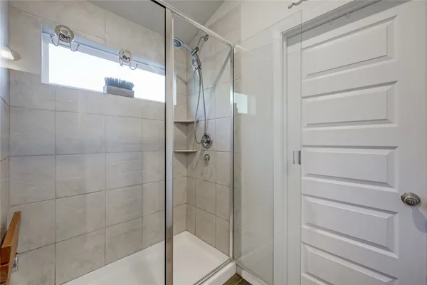 a bathroom with a shower