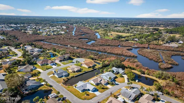 an aerial view of multiple house