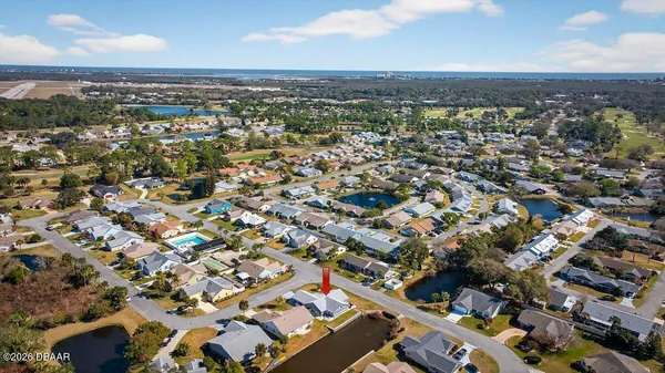 an aerial view of multiple house