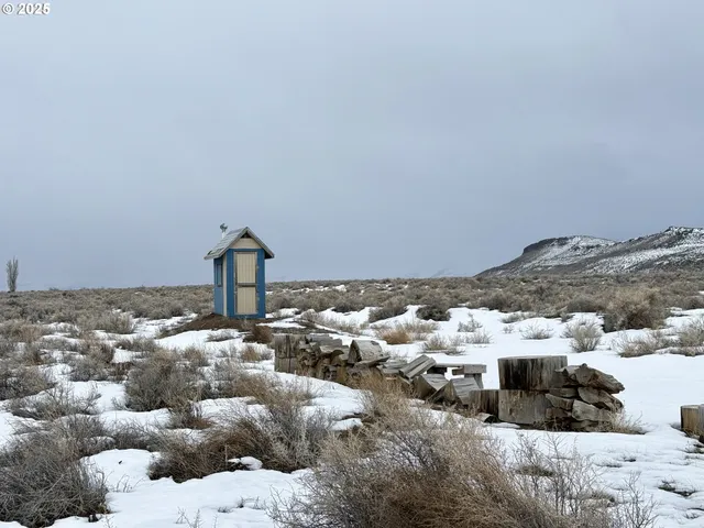 a view of a covered with snow in the background