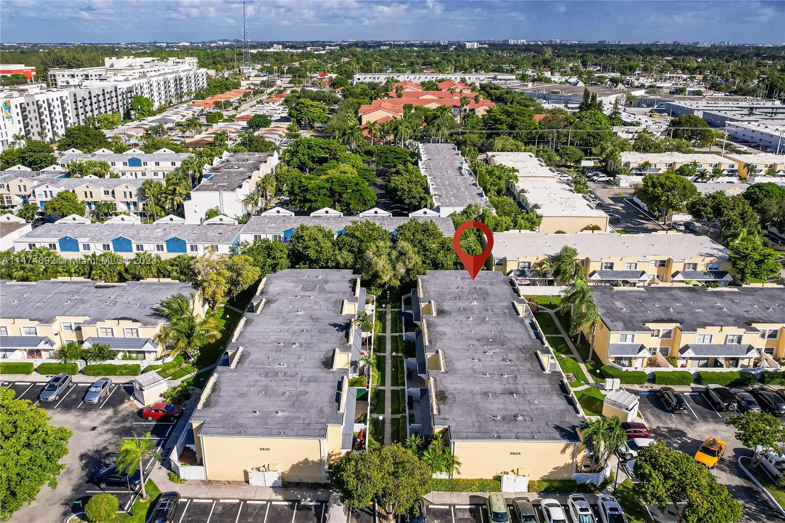 6825 Southwest 45th Lane, Unit 1 Miami, FL 33155 - Photo 24 of 28 an aerial view of a house with a garden