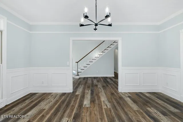 a view of a room with windows