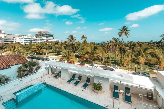 a view of a palm trees in a backyard
