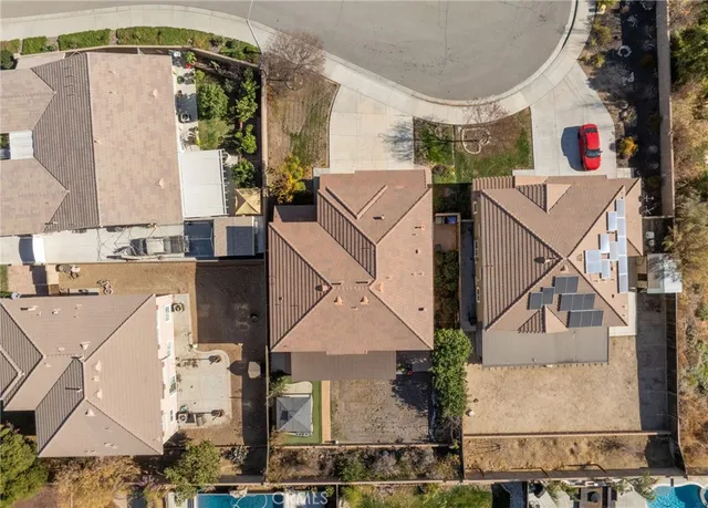 an aerial view of a house