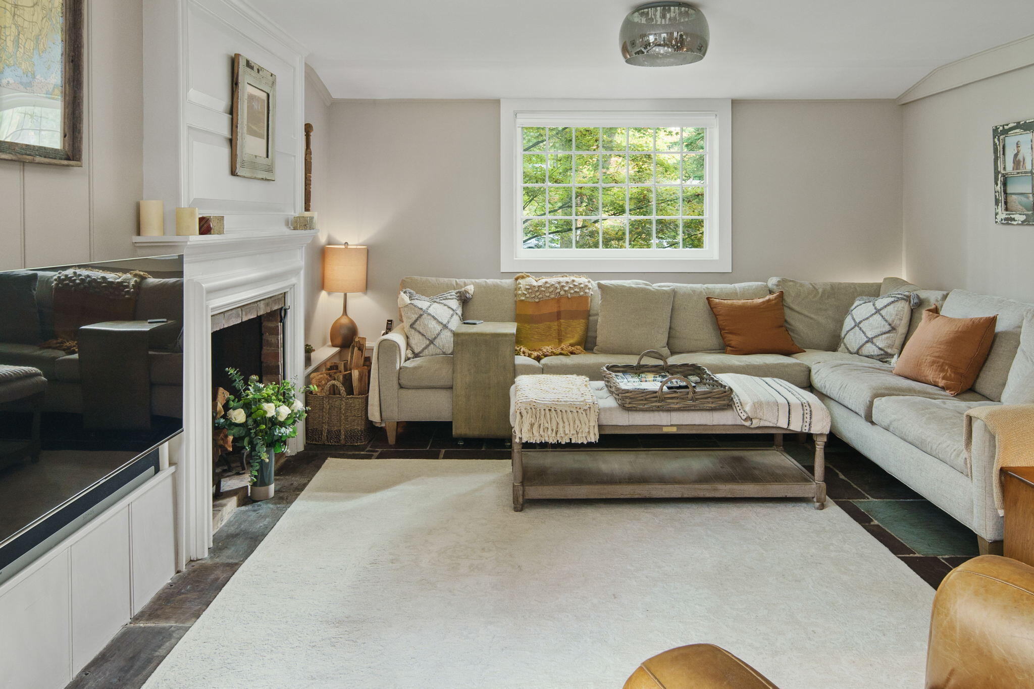 7 Little Brook Road Rowayton, CT 06853 - Photo 13 of 36 a living room with furniture and a fireplace