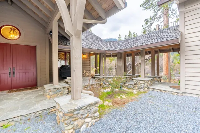 a living room with furniture