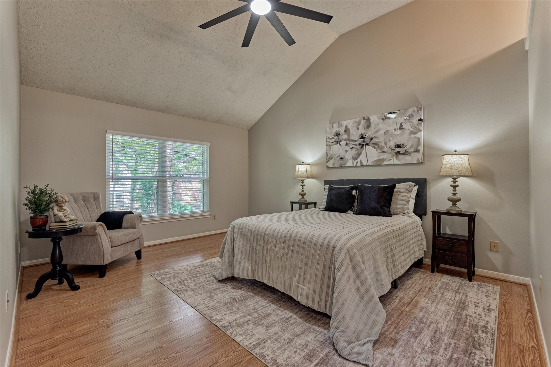 71 Breezy Point Place Spring, TX 77381 - Photo 25 of 40 Primary Suite - vaulted ceilings, large window with ensuite Bath. Ready for your rest and relaxation!