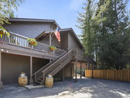 a view of a house with a balcony