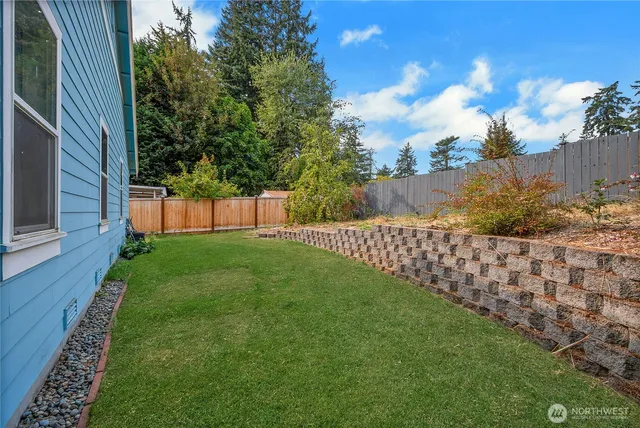 a view of house with backyard