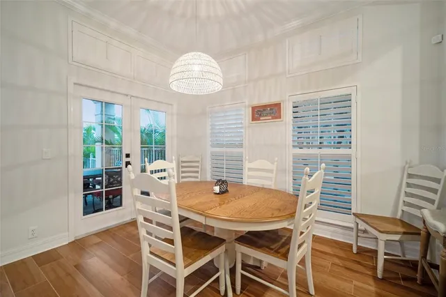 a workspace with furniture and wooden floor