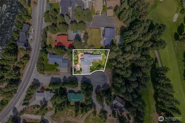an aerial view of a house