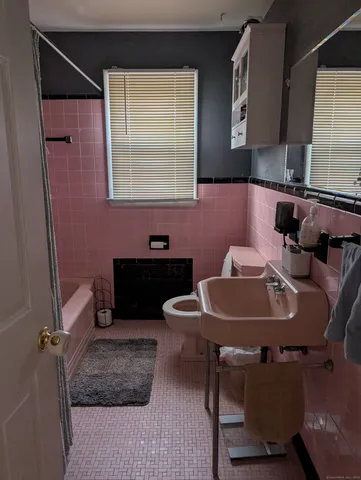 a bathroom with a sink a mirror and a toilet