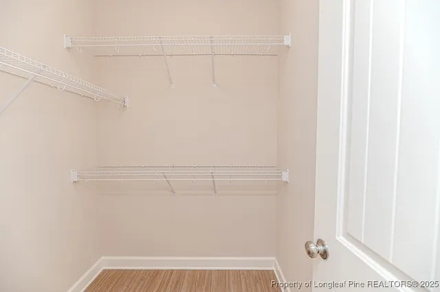 a view of a room with racks on the wall