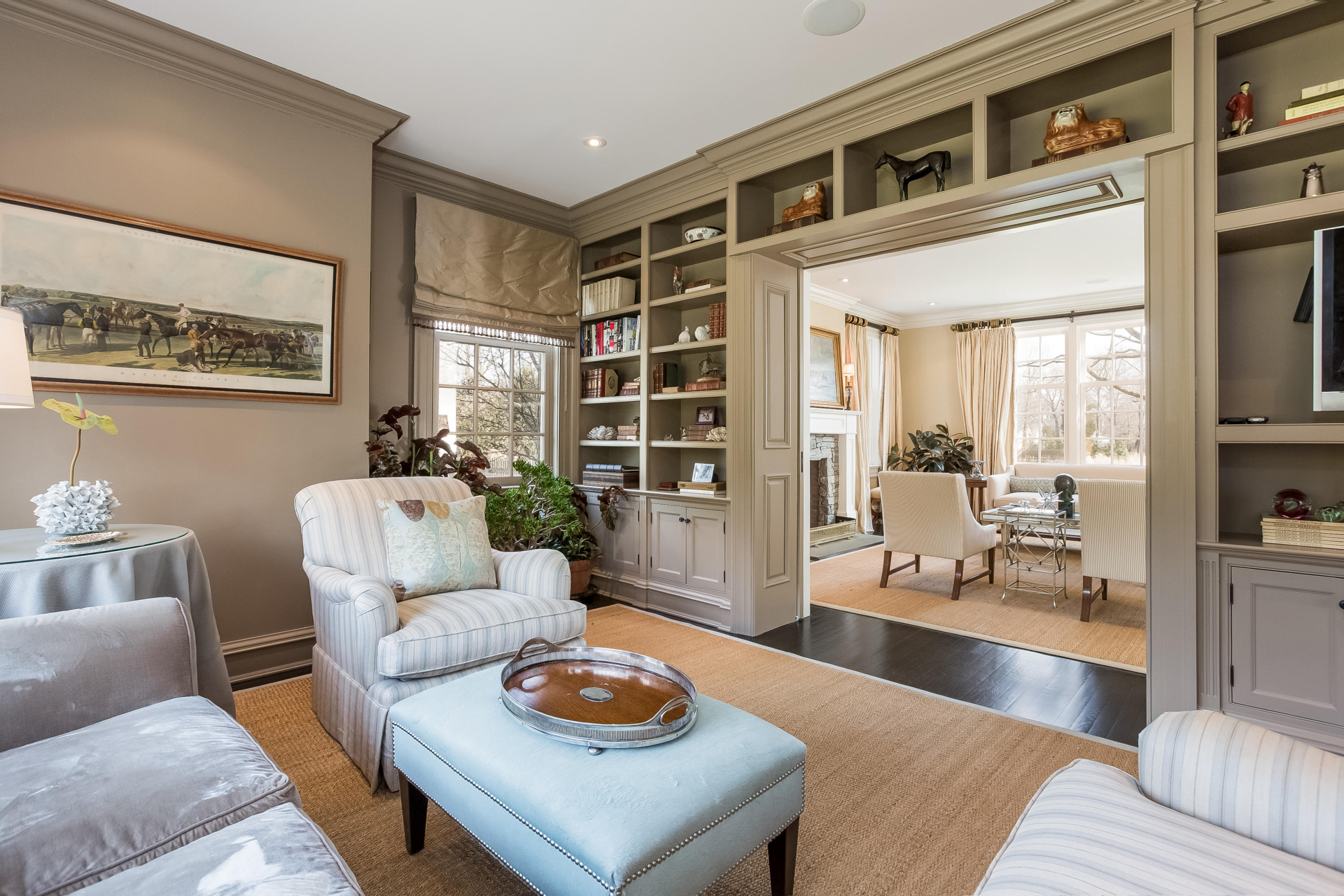 6 Davis Lane Darien, CT 06820 - Photo 12 of 49 a living room with furniture and view of kitchen