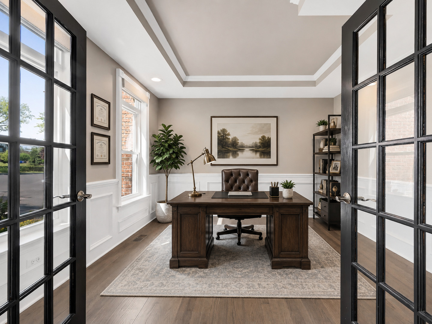 832 Bemis Road Glen Ellyn, IL 60137 - Photo 3 of 62 a view of a workspace with furniture window and wooden floor