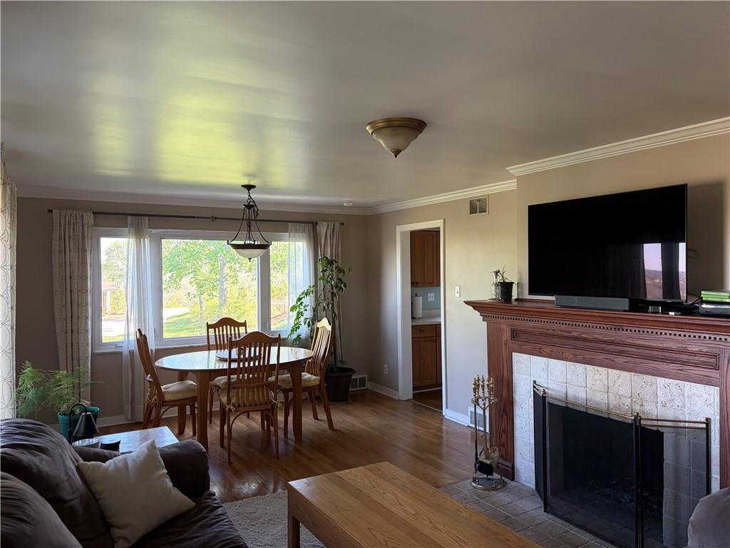 359 Dorseyville Road Pittsburgh, PA 15215 - Photo 5 of 29 a living room with furniture a flat screen tv and a fireplace
