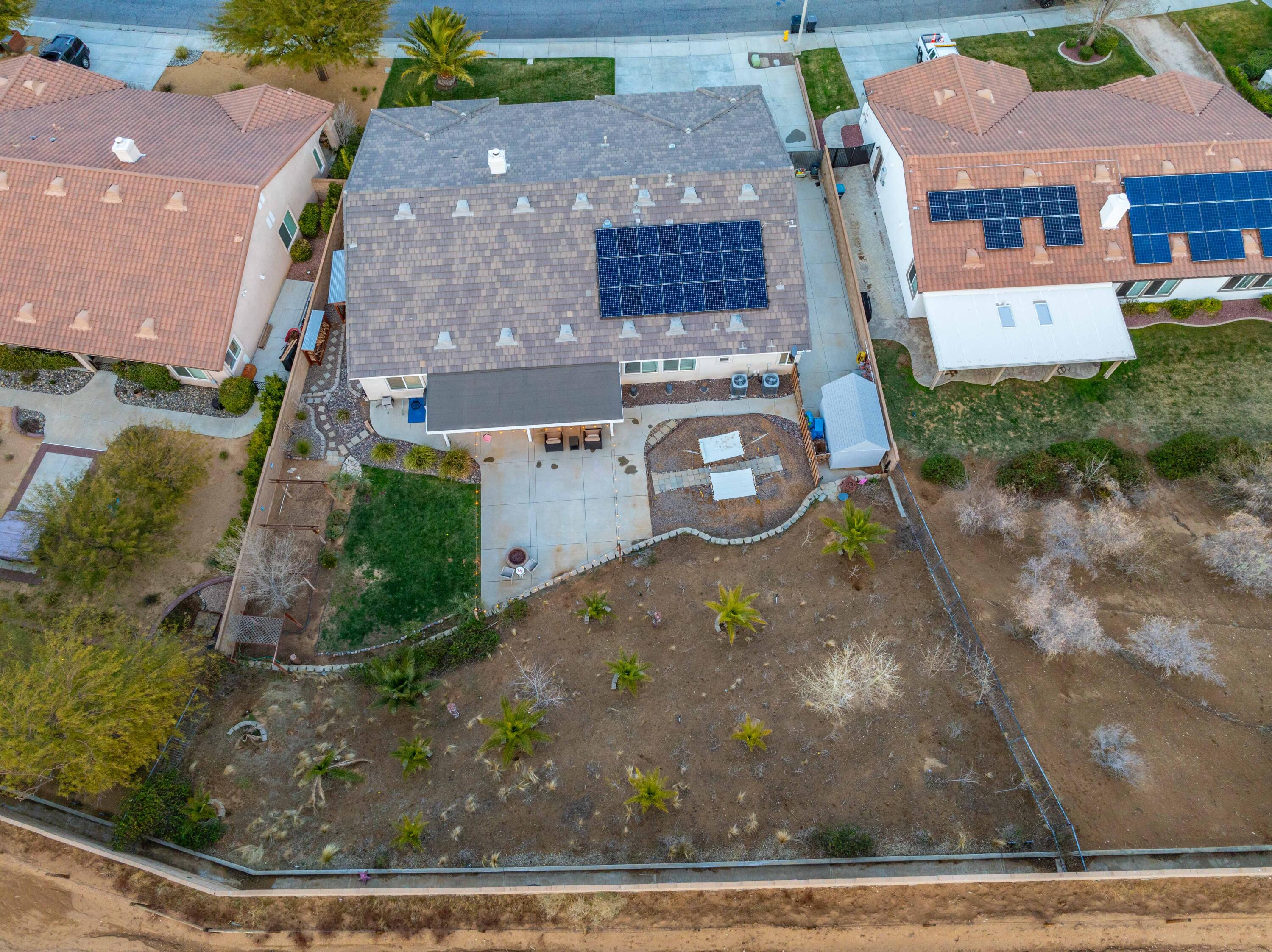 40467 Tiger Way Palmdale, CA 93551 - Photo 53 of 60 an aerial view of a house with garden space and street view