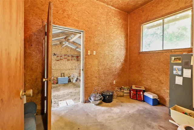 a view of a garden from a lake