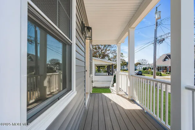 a view of a house with a porch