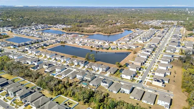 an aerial view of multiple house
