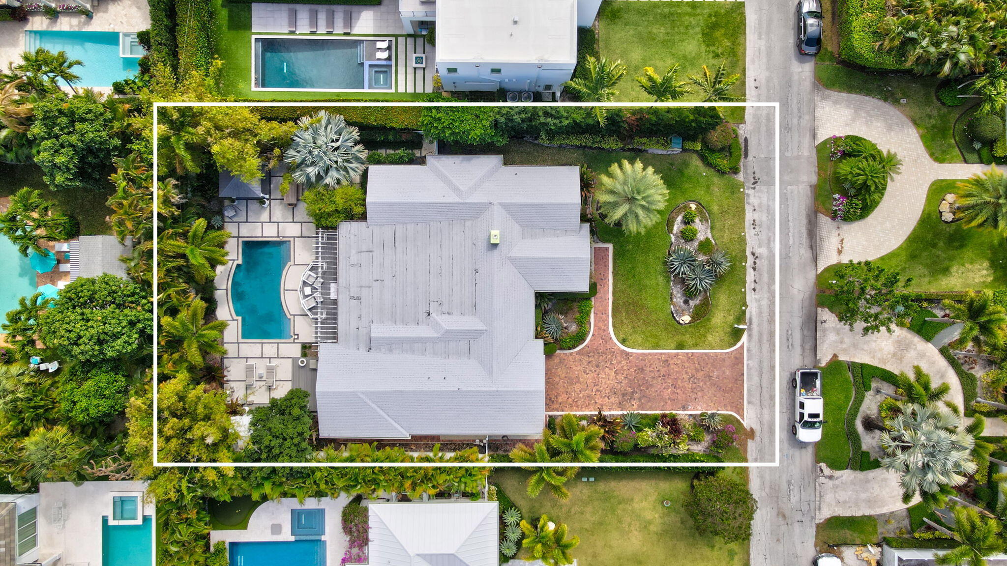 309 Northeast 8th Avenue Delray Beach, FL 33483 - Photo 43 of 43 an aerial view of house with a swimming pool outdoor seating and yard