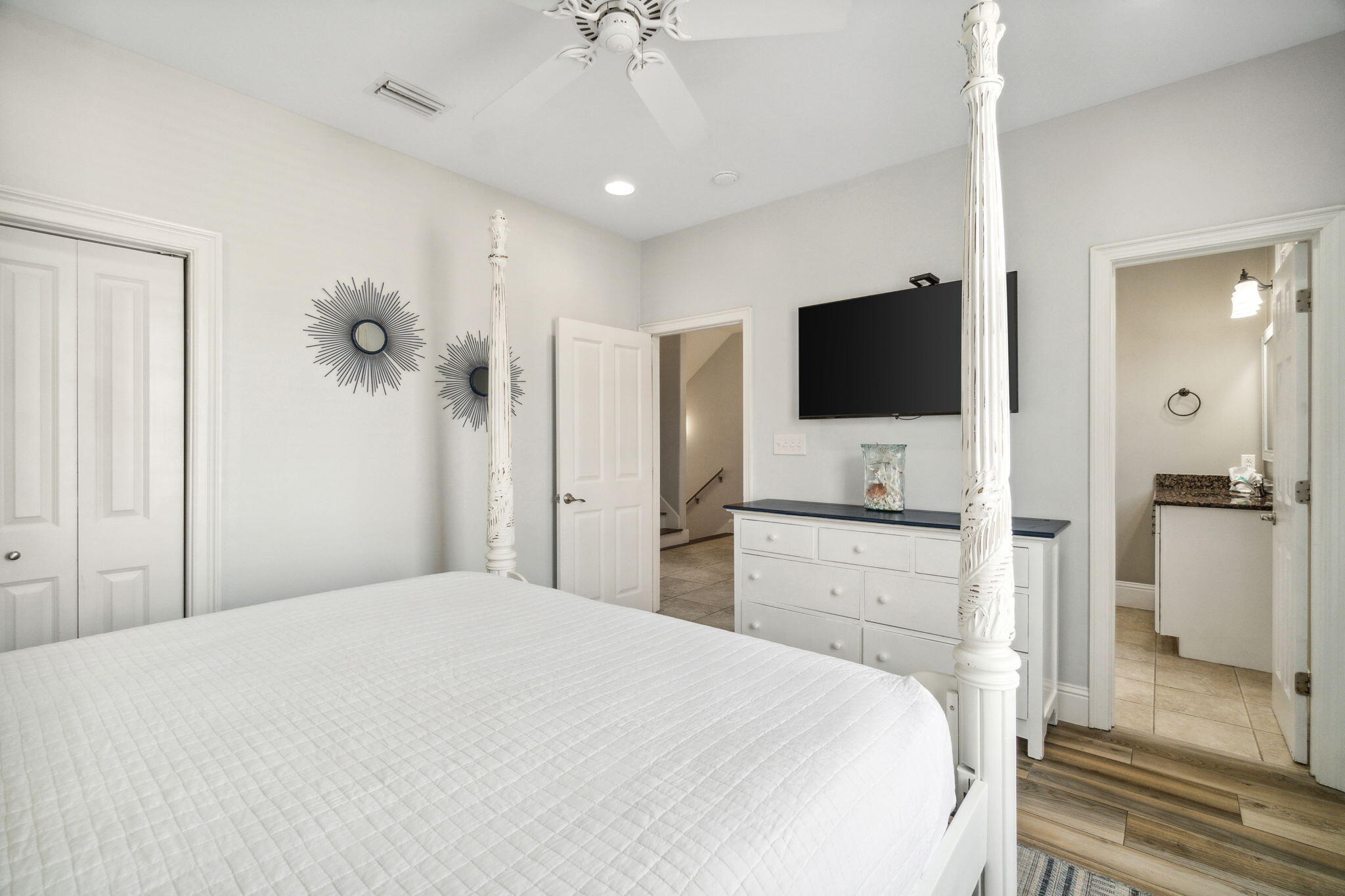 29 Sarasota Street Miramar Beach, FL 32550 - Photo 25 of 66 a bedroom with a bed and a flat screen tv