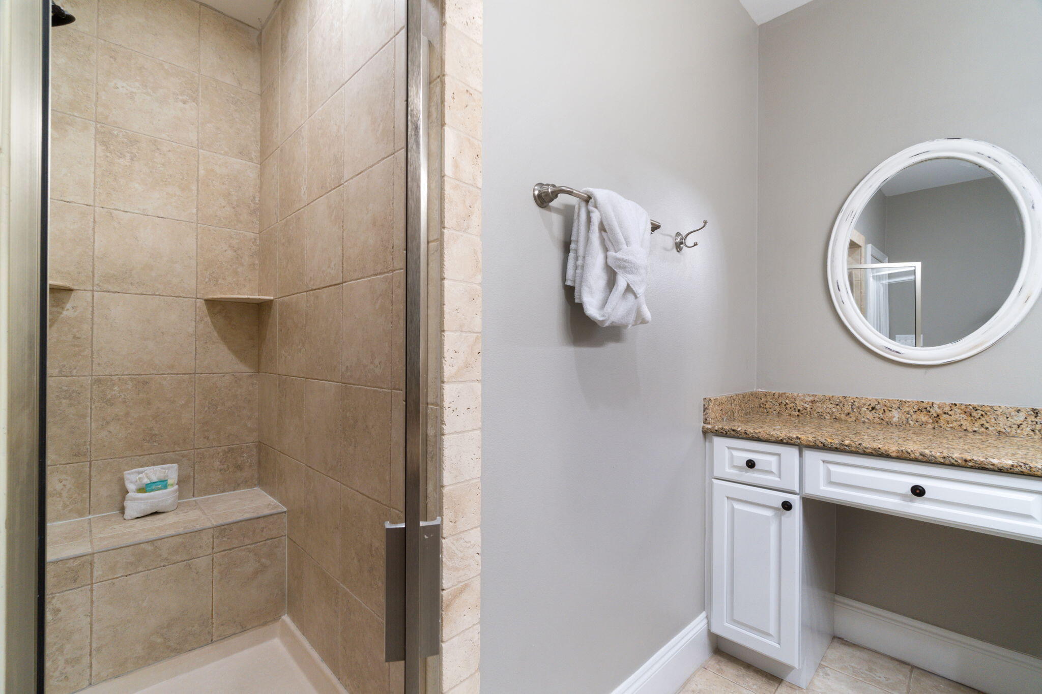 29 Sarasota Street Miramar Beach, FL 32550 - Photo 46 of 66 a bathroom with a granite countertop sink a mirror and vanity