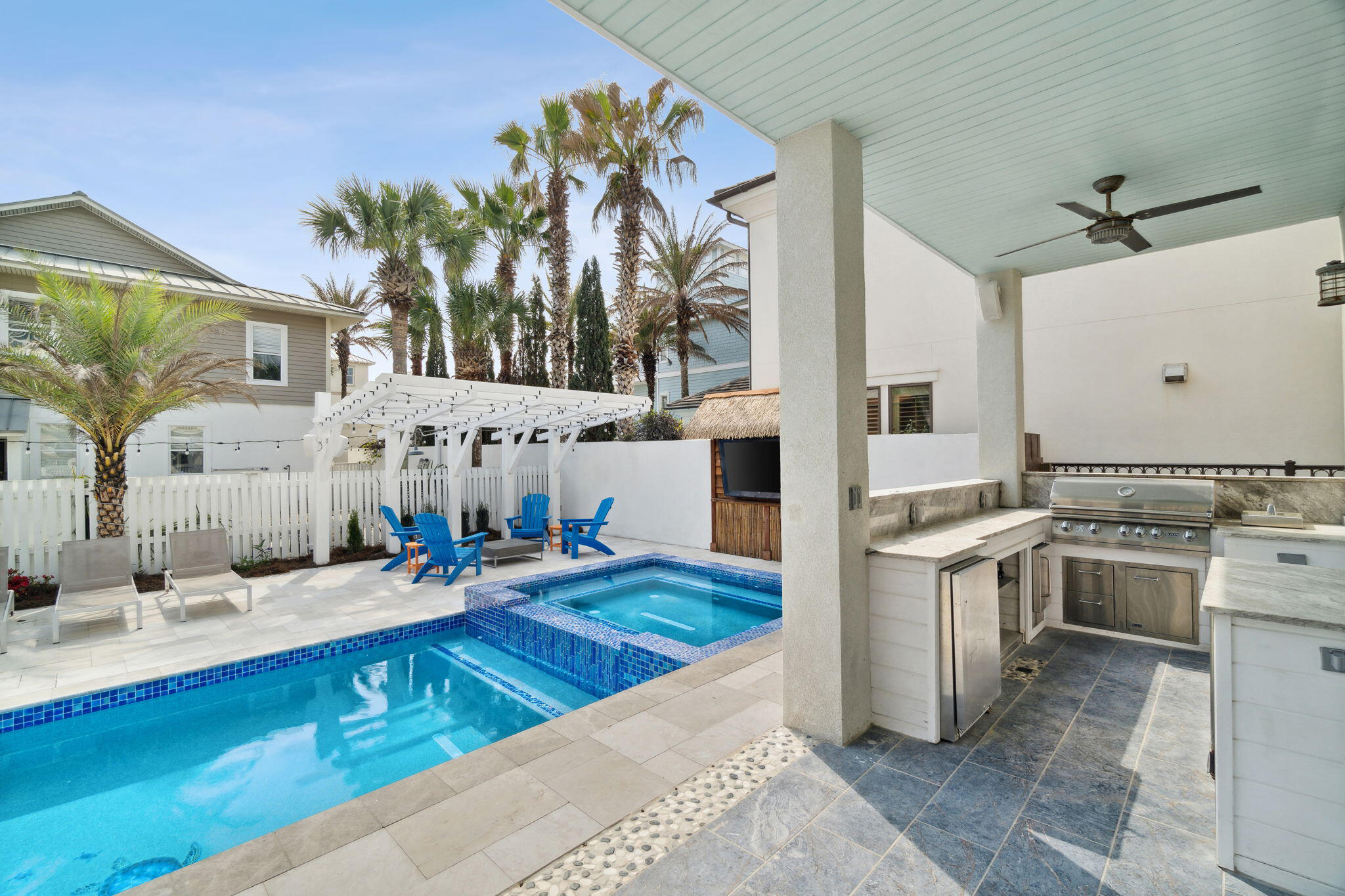 29 Sarasota Street Miramar Beach, FL 32550 - Photo 49 of 66 a living room with stainless steel appliances kitchen island granite countertop a sink and cabinets