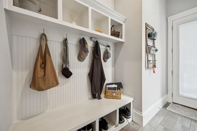 a view of a living room with furniture