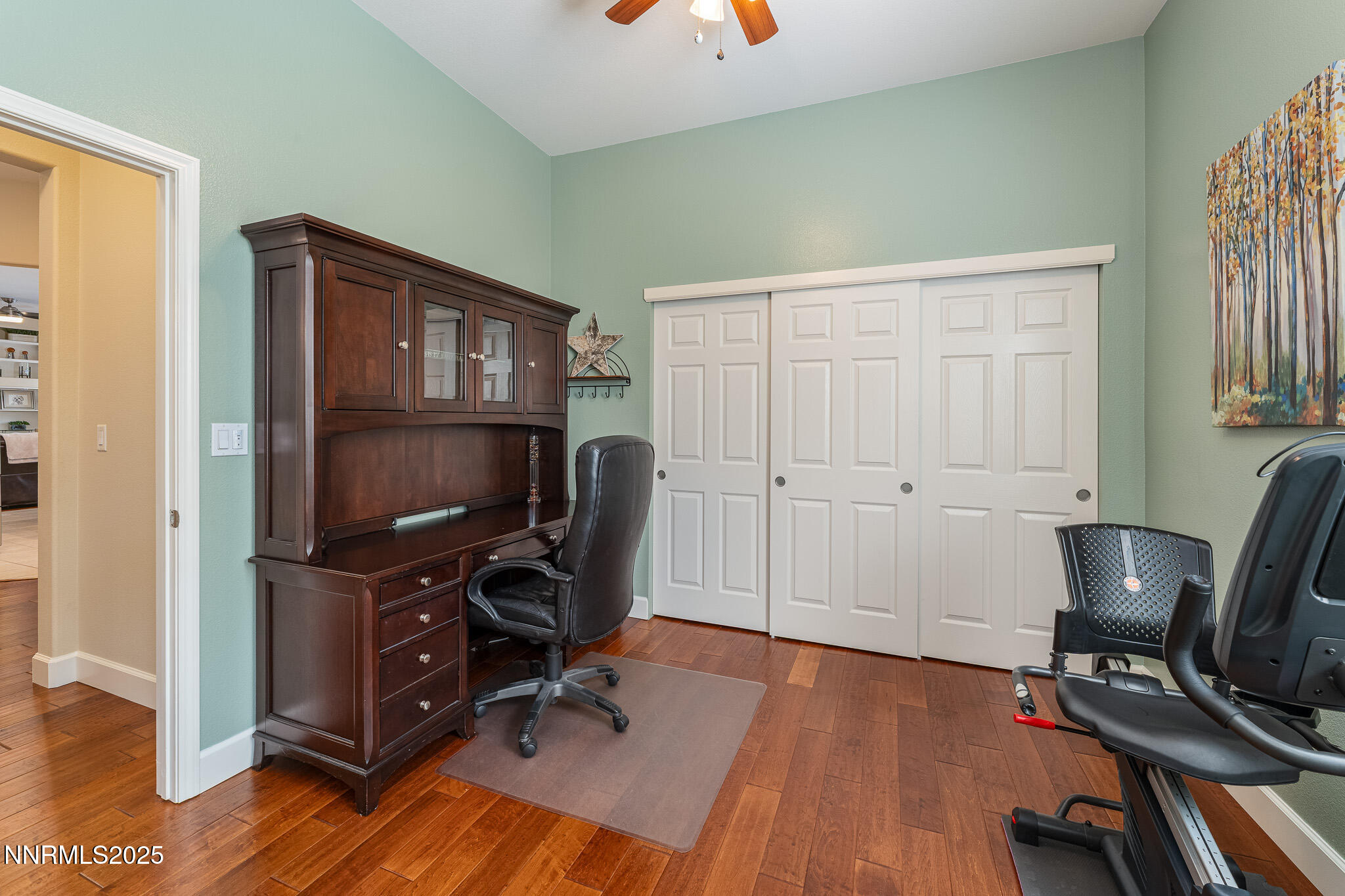 10600 Blue Moon Court Reno, NV 89521 - Photo 20 of 36 a view of workspace with wooden floor and windows