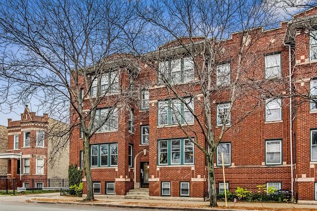 a view of a building with a snow