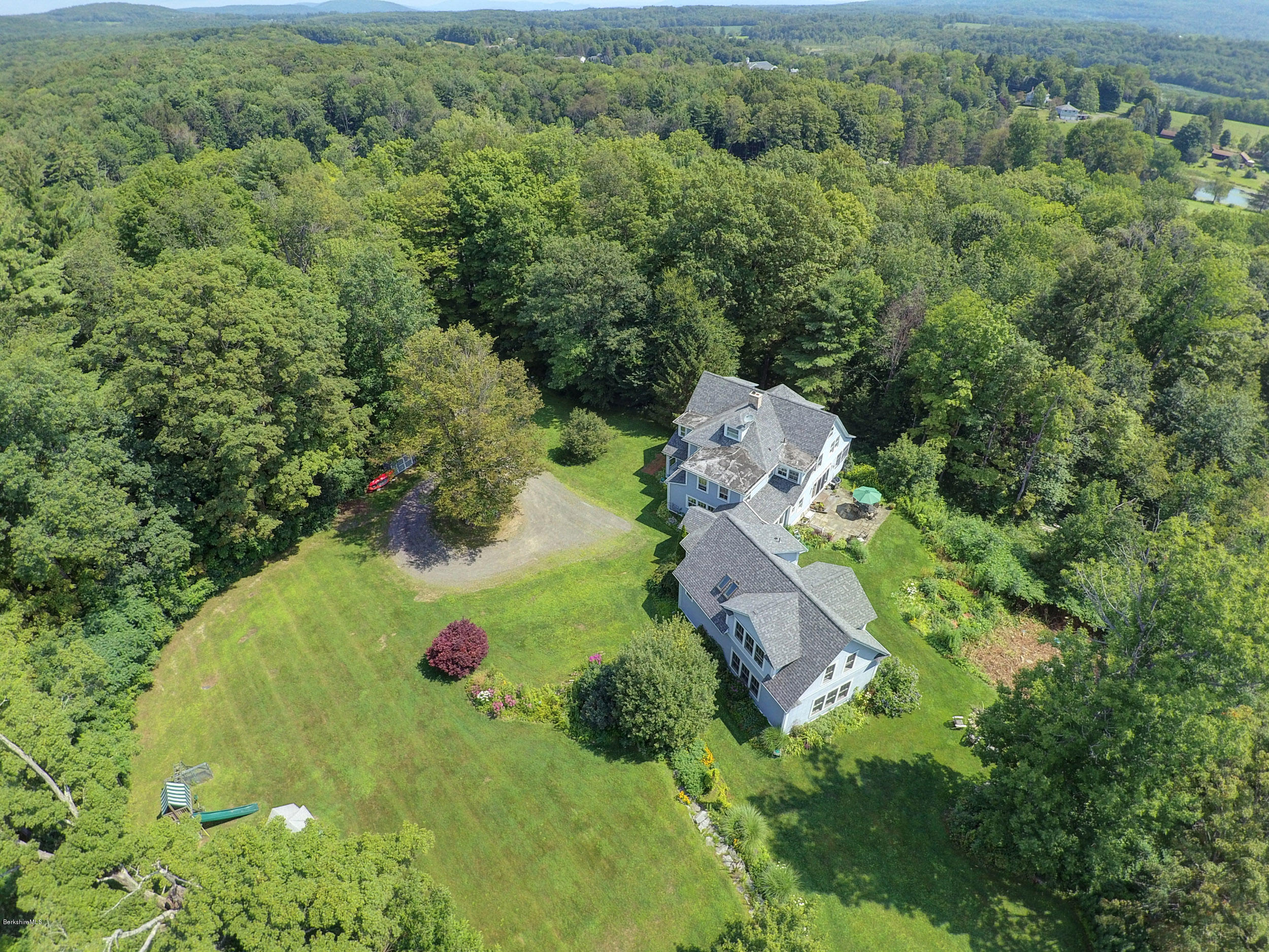 201 Rossiter Road Richmond, MA 01254 - Photo 51 of 52 an aerial view of a house with a yard