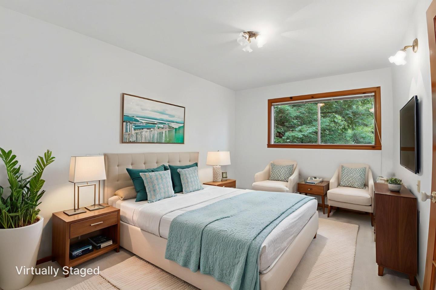 15245 Stetson Road Los Gatos, CA 95033 - Photo 43 of 60 a bedroom with furniture and a flat screen tv