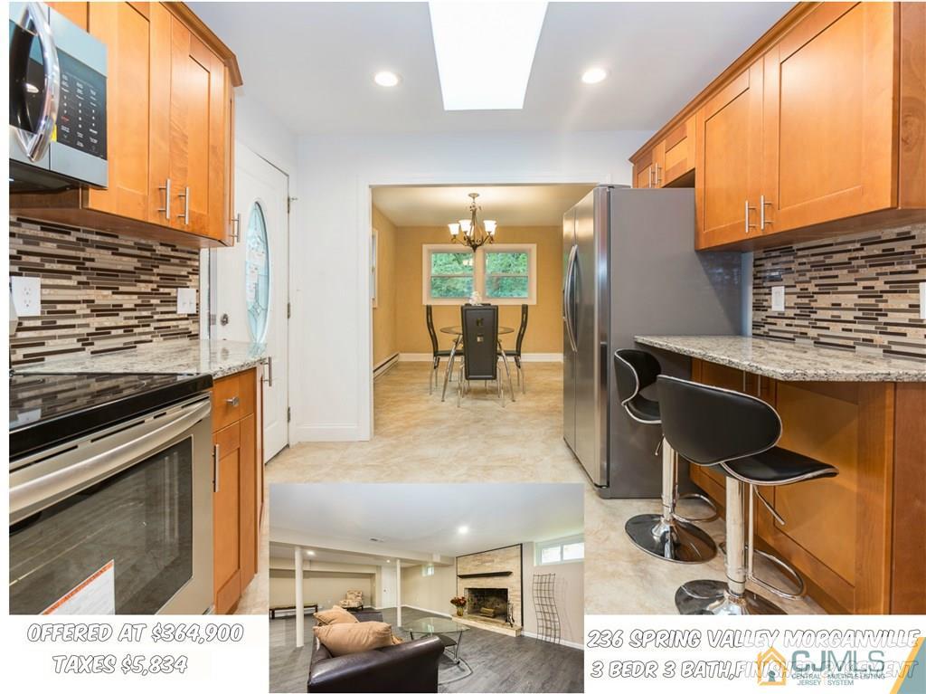 236 Spring Valley Road Morganville, NJ 07751 - Photo 3 of 23 a upper view of a kitchen with stainless steel appliances kitchen island granite countertop a stove and a sink