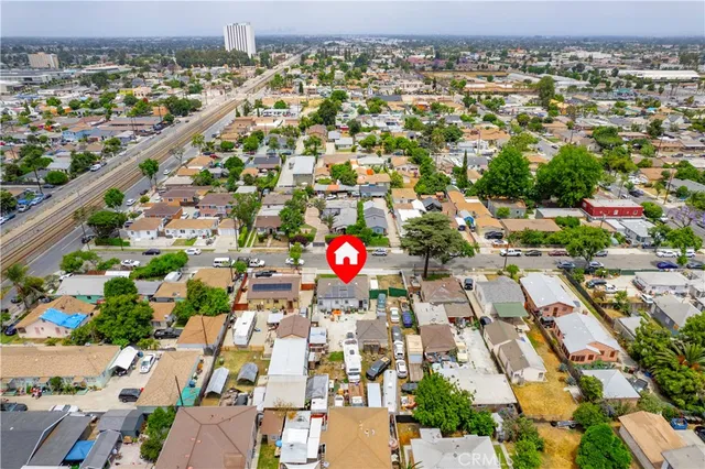 an aerial view of a city