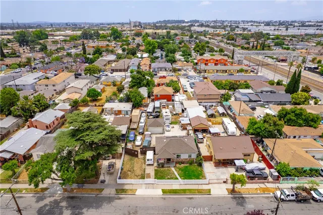 an aerial view of a city