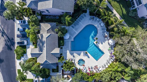 an aerial view of a house