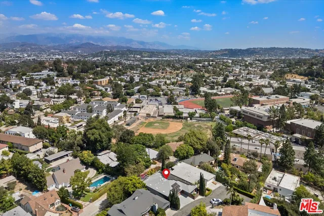 an aerial view of a city