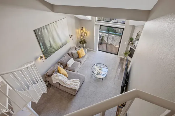 a view of livingroom with furniture and wooden floor