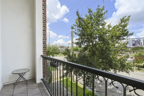 a front view of a building with street view