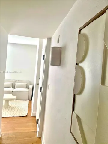 a bathroom with a mirror
