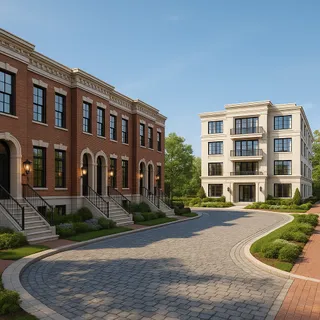 a front view of a building