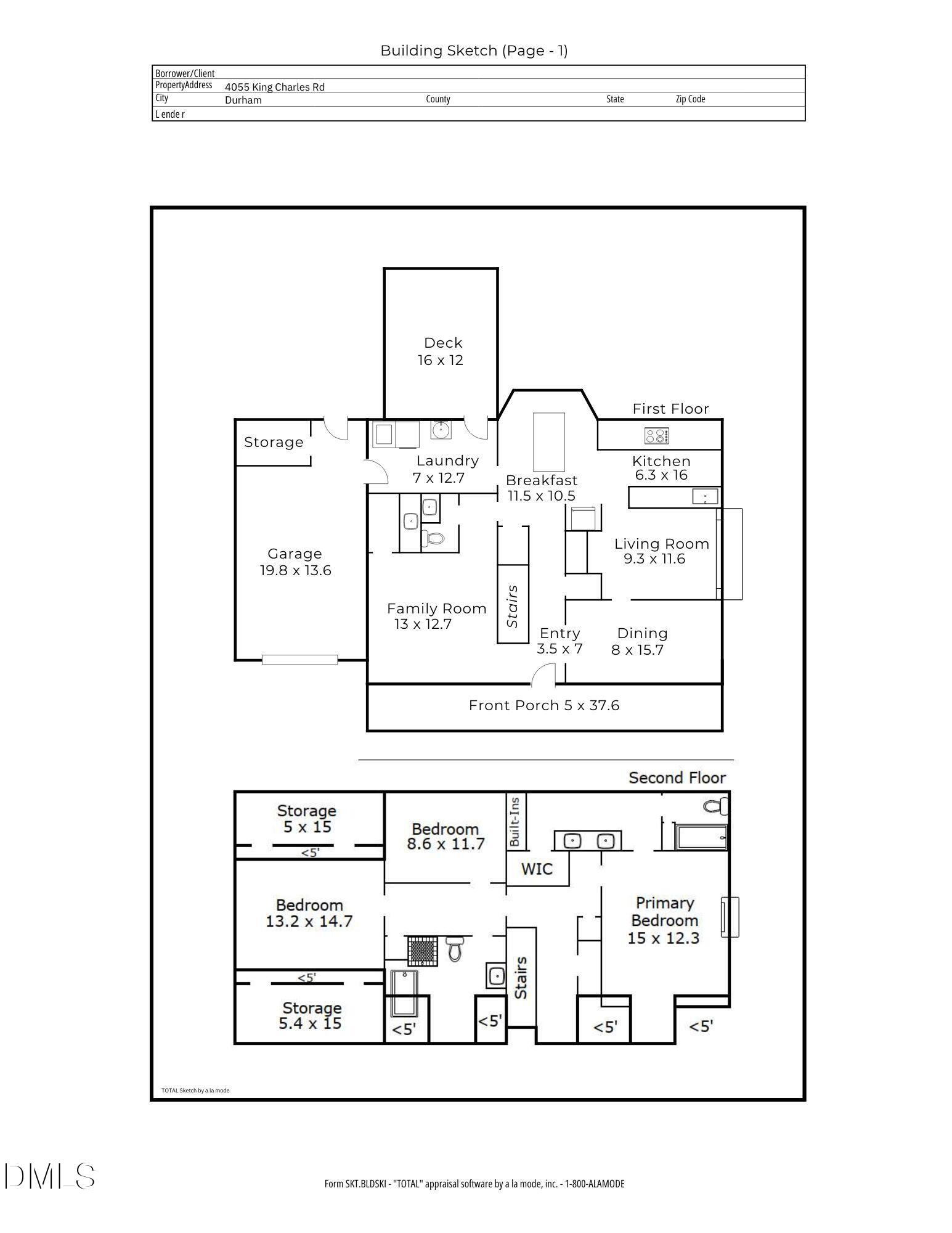 4055 King Charles Road Durham, NC 27707 - Photo 35 of 35 Floorplan