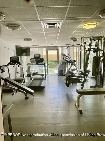 a view of a dining room with furniture and a potted plant