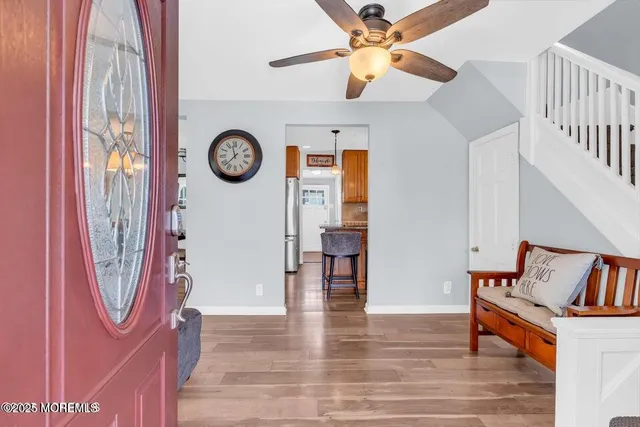 a view of a hallway with entryway
