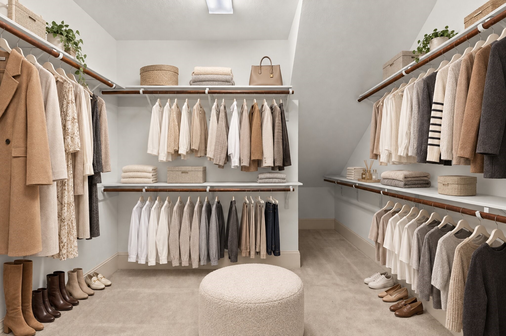 3302 Rochdale Street Houston, TX 77025 - Photo 28 of 50 This primary walk in closet offers an impressive amount of space, with double hung rods and open shelving lining both sides of the room. Plush carpet and soft neutral tones create a boutique like feel, while the layout allows for easy organization of clothing, shoes, and accessories. It's a spacious closet designed to keep everything in its place. This image has been virtually edited, for the original photo, please refer to photo 30.