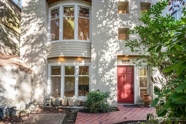 a front view of a multi story residential apartment building
